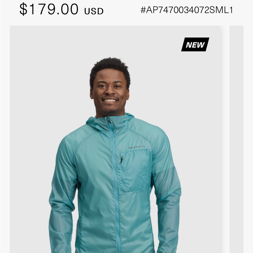 Black Diamond Men's Distance Windshell NWT - Picture 4 of 4